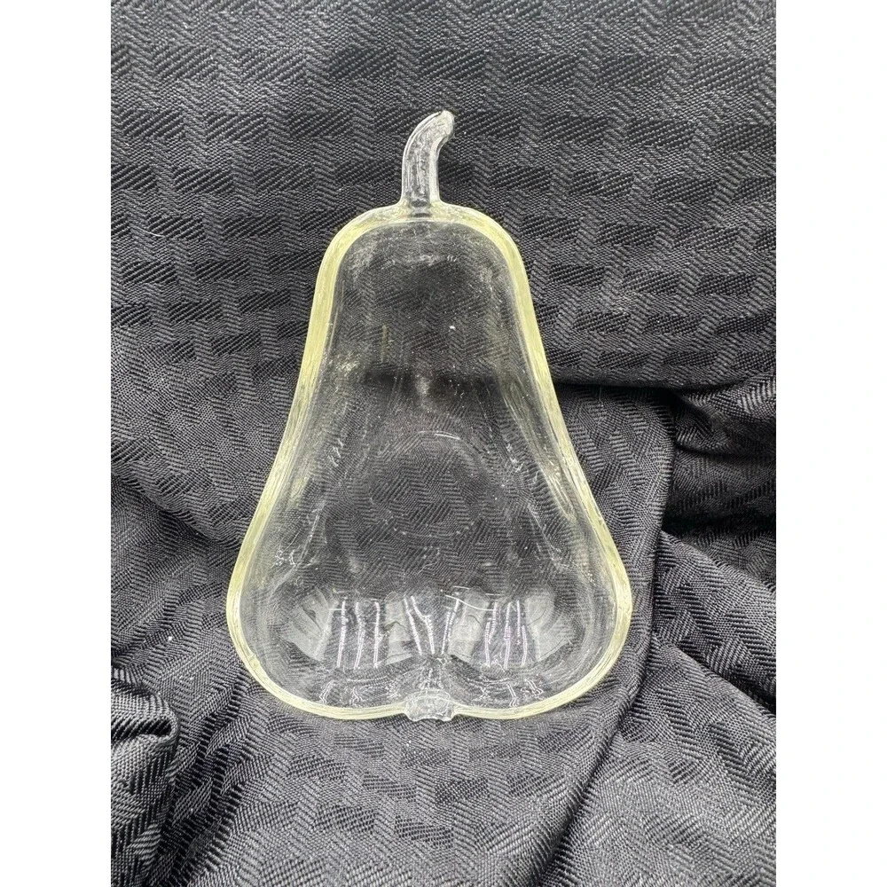 Clear Glass Pear Shaped Trinket Tray